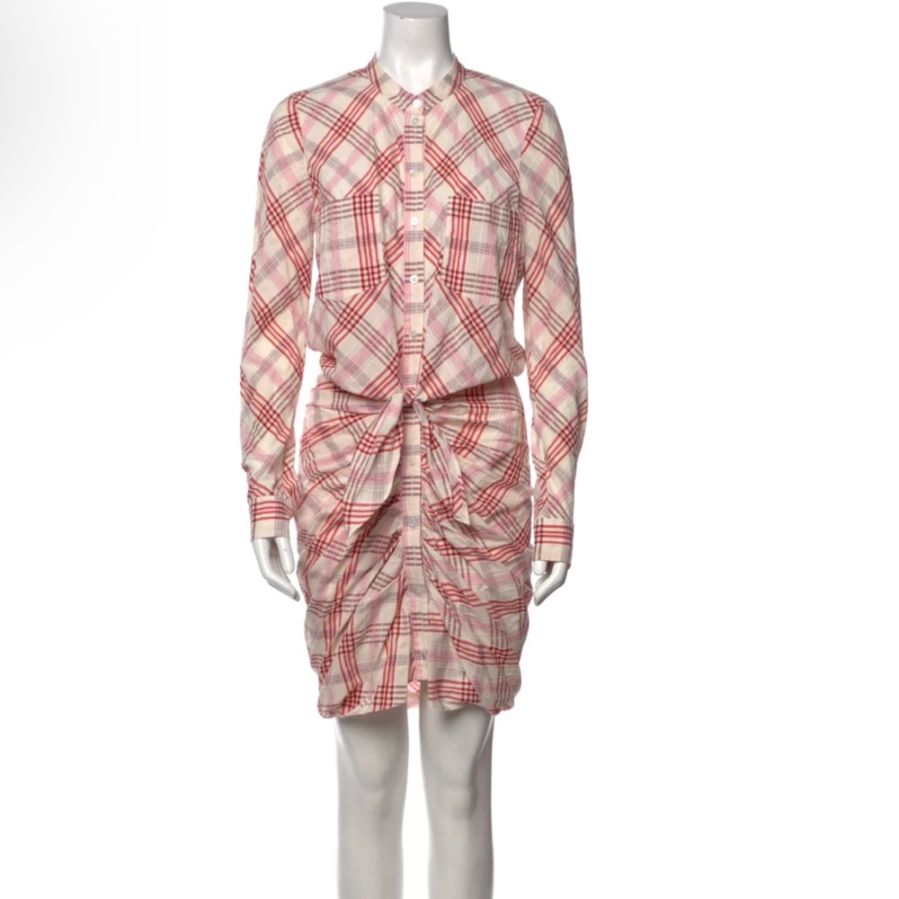 Veronica Beard Dalla pink plaid dress